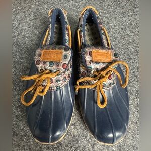 Sperry Women’s Top Sider Low Saltwater Duck Boots Blue Rubber Boat Shoes